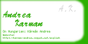 andrea karman business card
