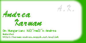 andrea karman business card